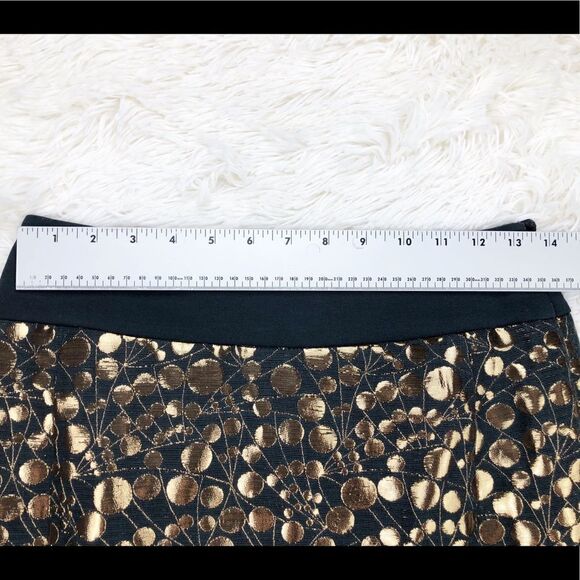 The Limited Black Gold Metallic Pencil Skirt Size 2 - Picture 3 of 7